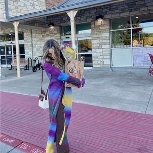 Long multi color cardigan